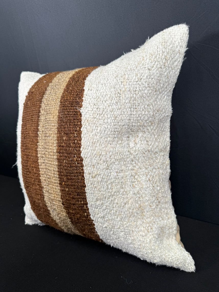 Turkish Hemp Pillow Cushion Natural Beige Brown Pillow Cushion Cover 20x20 #30559