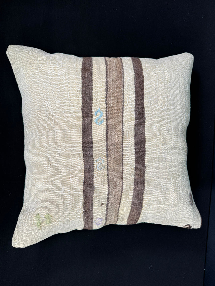 Turkish Hemp Pillow Cushion Natural Beige Brown Pillow Cushion Cover 20x20 #30579