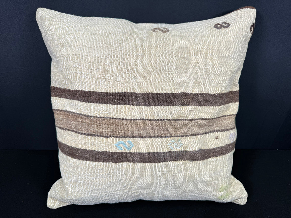 Turkish Hemp Pillow Cushion Natural Beige Brown Pillow Cushion Cover 20x20 #30579