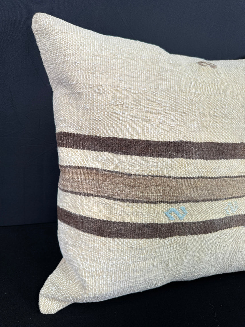 Turkish Hemp Pillow Cushion Natural Beige Brown Pillow Cushion Cover 20x20 #30579