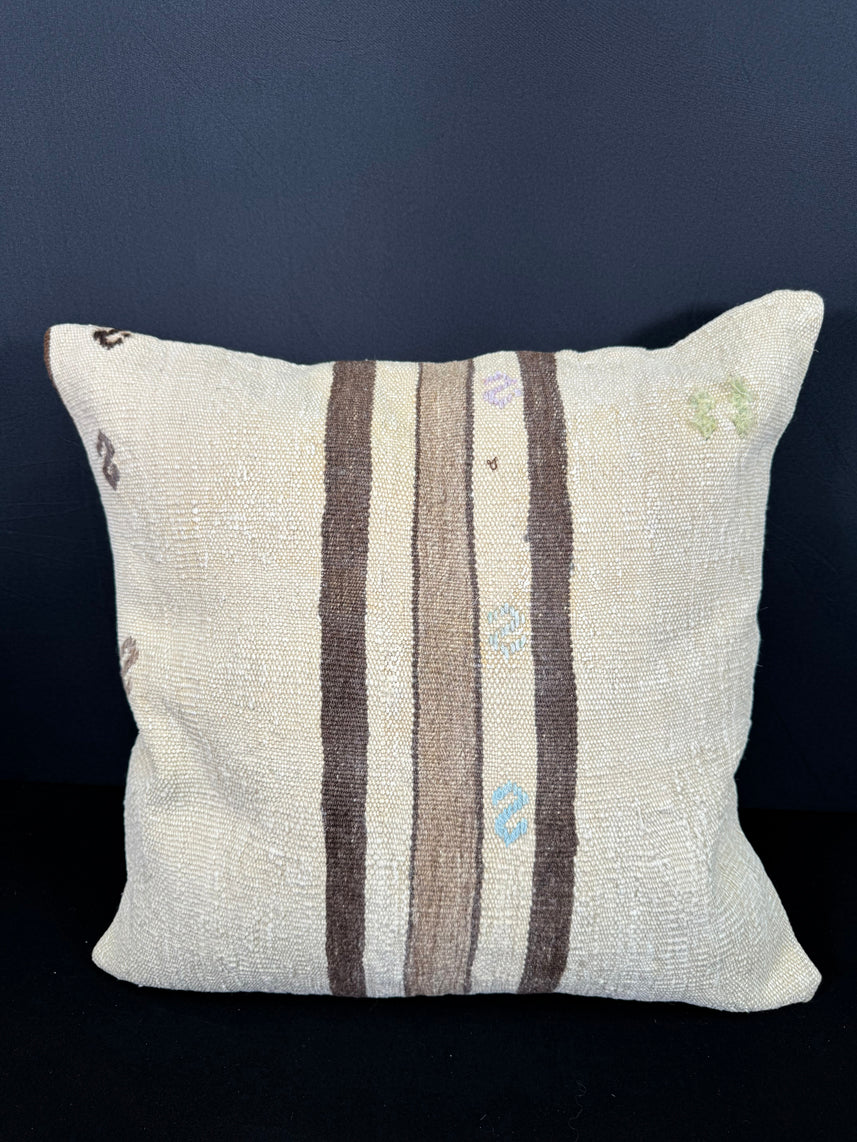 Turkish Hemp Pillow Cushion Natural Beige Brown Pillow Cushion Cover 20x20 #30579