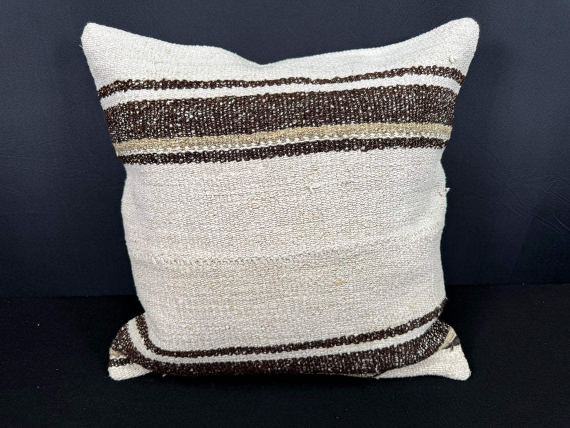Turkish Hemp Pillow Cushion Natural Beige Brown Pillow Cushion Cover 20x20 #30558