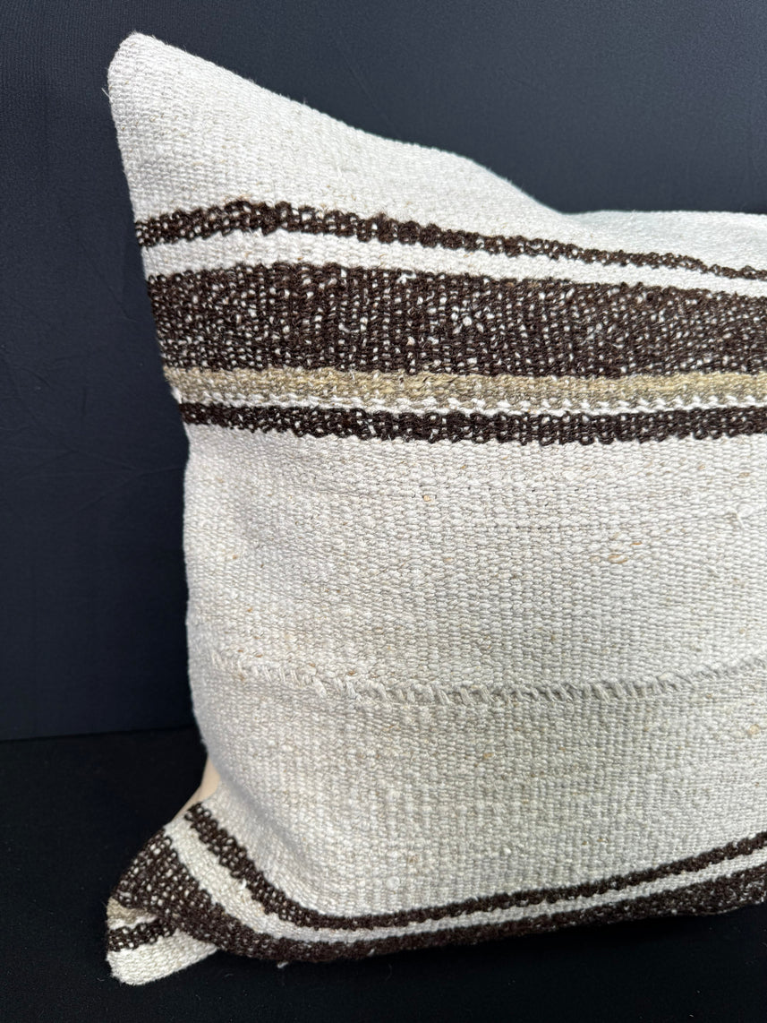 Turkish Hemp Pillow Cushion Natural Beige Brown Pillow Cushion Cover 20x20 #30558