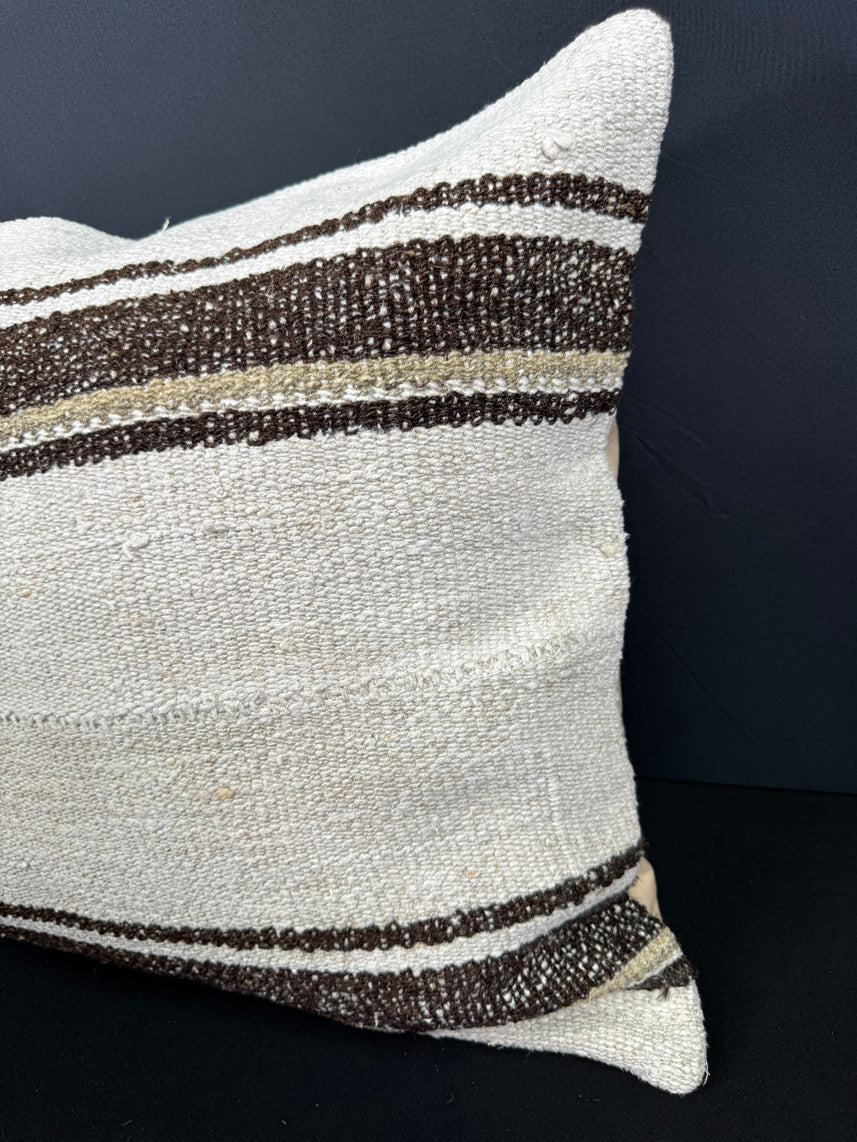 Turkish Hemp Pillow Cushion Natural Beige Brown Pillow Cushion Cover 20x20 #30558
