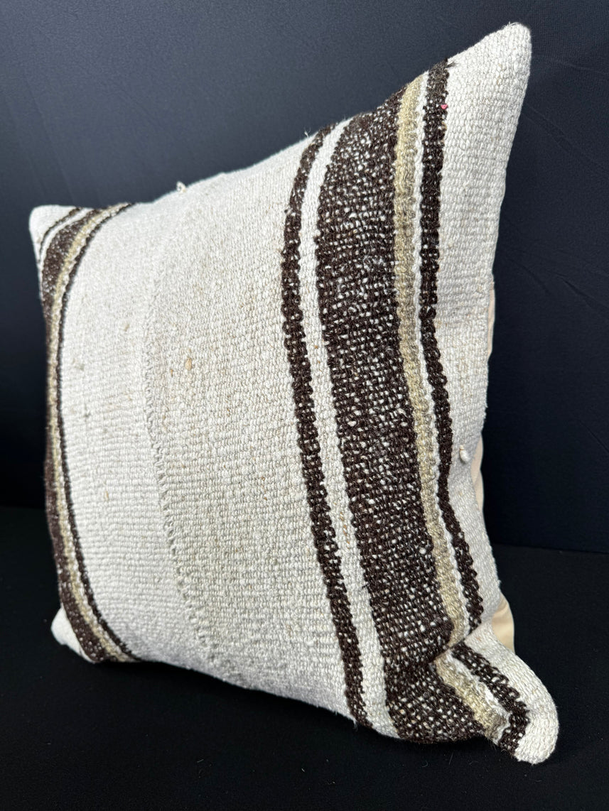 Turkish Hemp Pillow Cushion Natural Beige Brown Pillow Cushion Cover 20x20 #30558