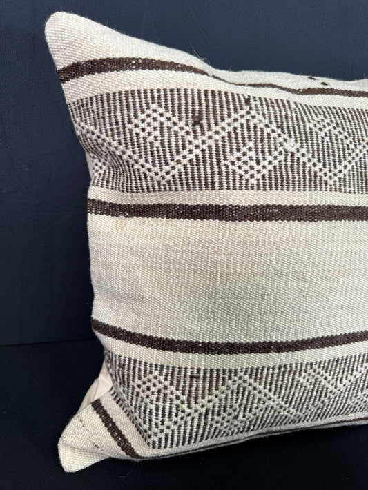 Turkish Hemp Pillow Cushion Natural Beige Brown Pillow Cushion Cover 20x20 #30567