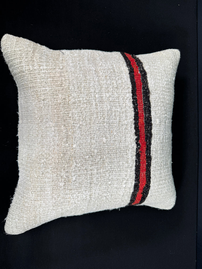 Turkish Hemp Pillow Cushion Natural Beige Black Pillow Cushion Cover 20x20 #30552