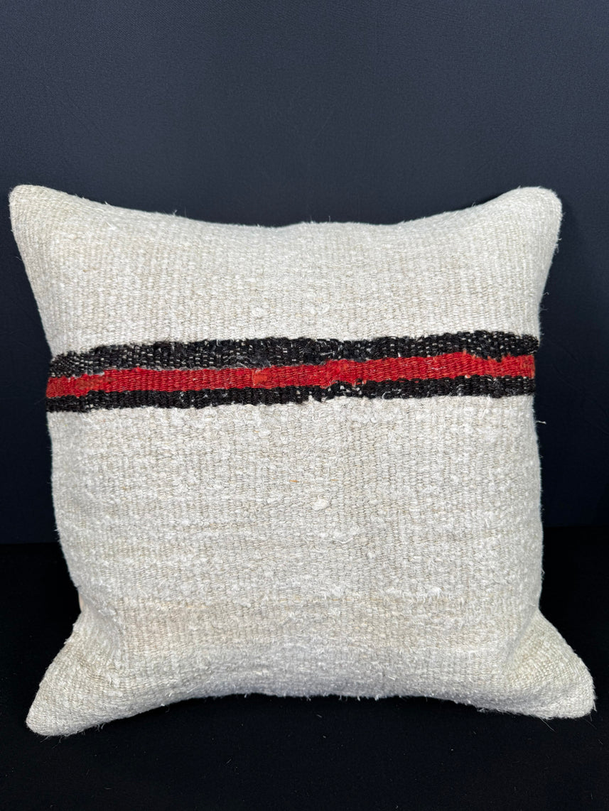 Turkish Hemp Pillow Cushion Natural Beige Black Pillow Cushion Cover 20x20 #30552