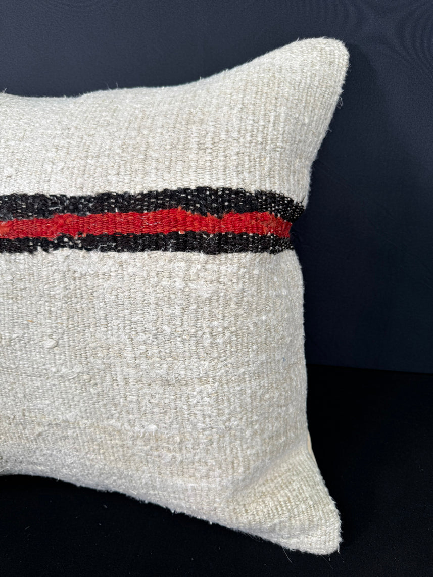 Turkish Hemp Pillow Cushion Natural Beige Black Pillow Cushion Cover 20x20 #30552
