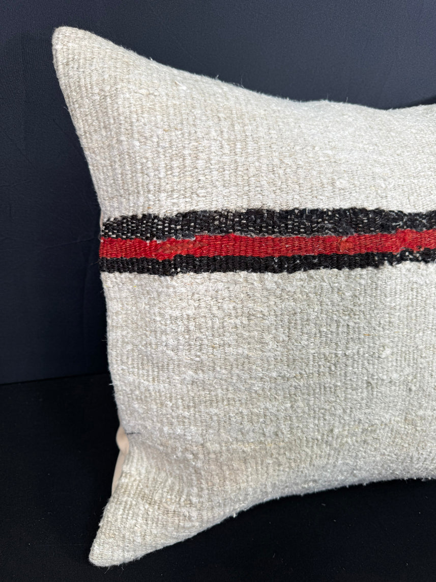 Turkish Hemp Pillow Cushion Natural Beige Black Pillow Cushion Cover 20x20 #30552