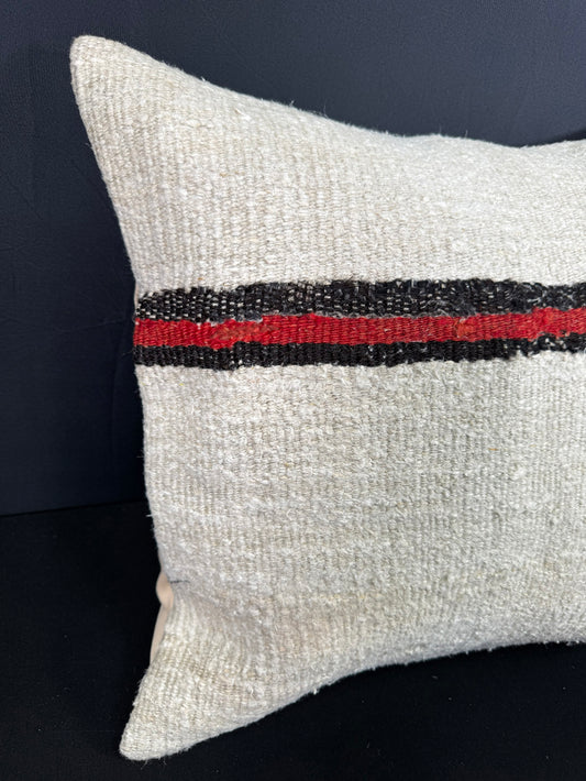 Turkish Hemp Pillow Cushion Natural Beige Black Pillow Cushion Cover 20x20 #30552