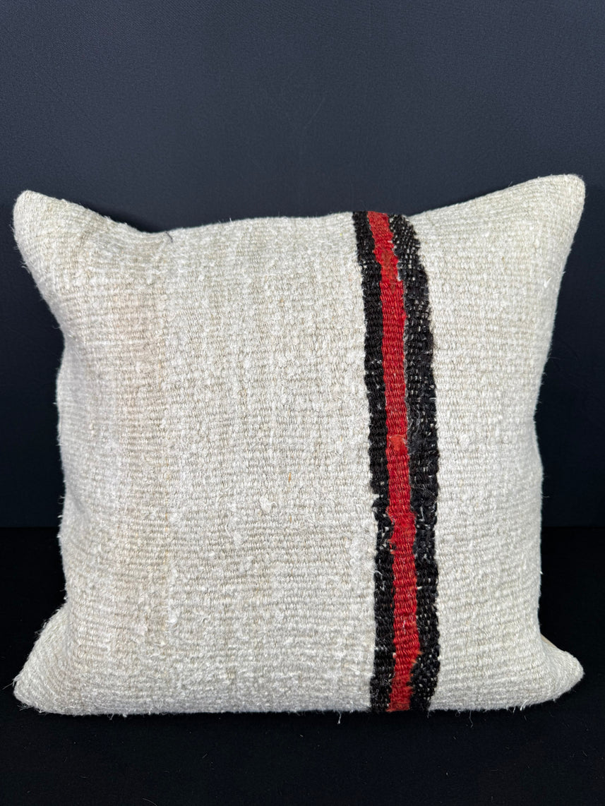 Turkish Hemp Pillow Cushion Natural Beige Black Pillow Cushion Cover 20x20 #30552