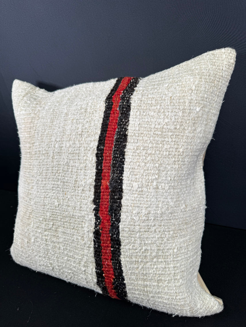 Turkish Hemp Pillow Cushion Natural Beige Black Pillow Cushion Cover 20x20 #30552