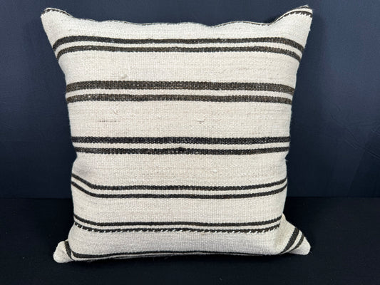 Turkish Hemp Pillow Cushion Natural Beige Black Pillow Cushion Cover 20x20 #30571
