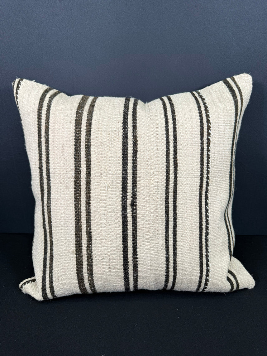 Turkish Hemp Pillow Cushion Natural Beige Black Pillow Cushion Cover 20x20 #30571