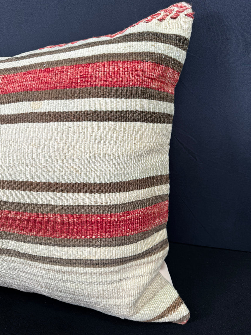 Turkish Hemp Pillow Cushion Natural Beige Red Pillow Cushion Cover 20x20 #30539