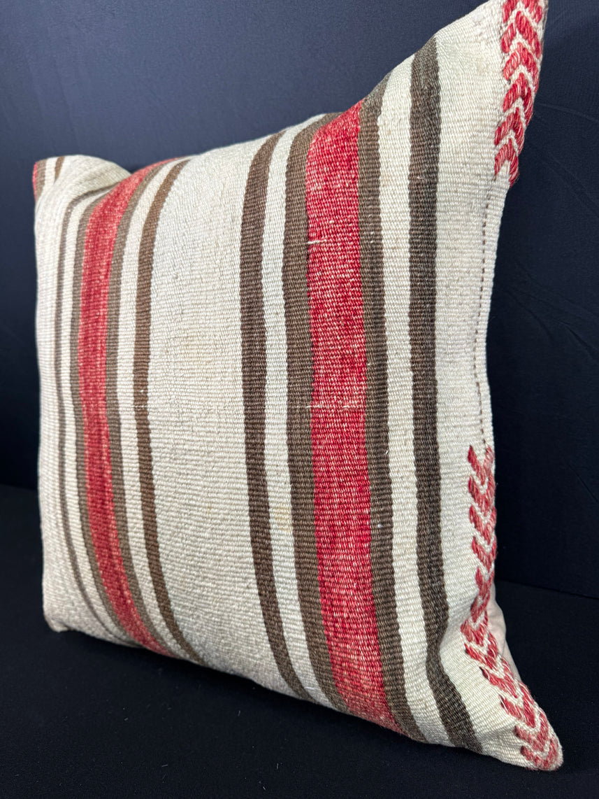 Turkish Hemp Pillow Cushion Natural Beige Red Pillow Cushion Cover 20x20 #30539