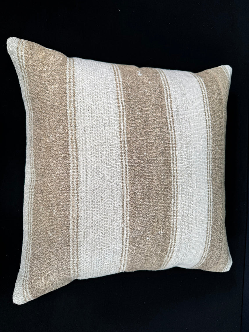 Turkish Hemp Pillow Cushion Natural Beige Brown Pillow Cushion Cover 20x20 #30532