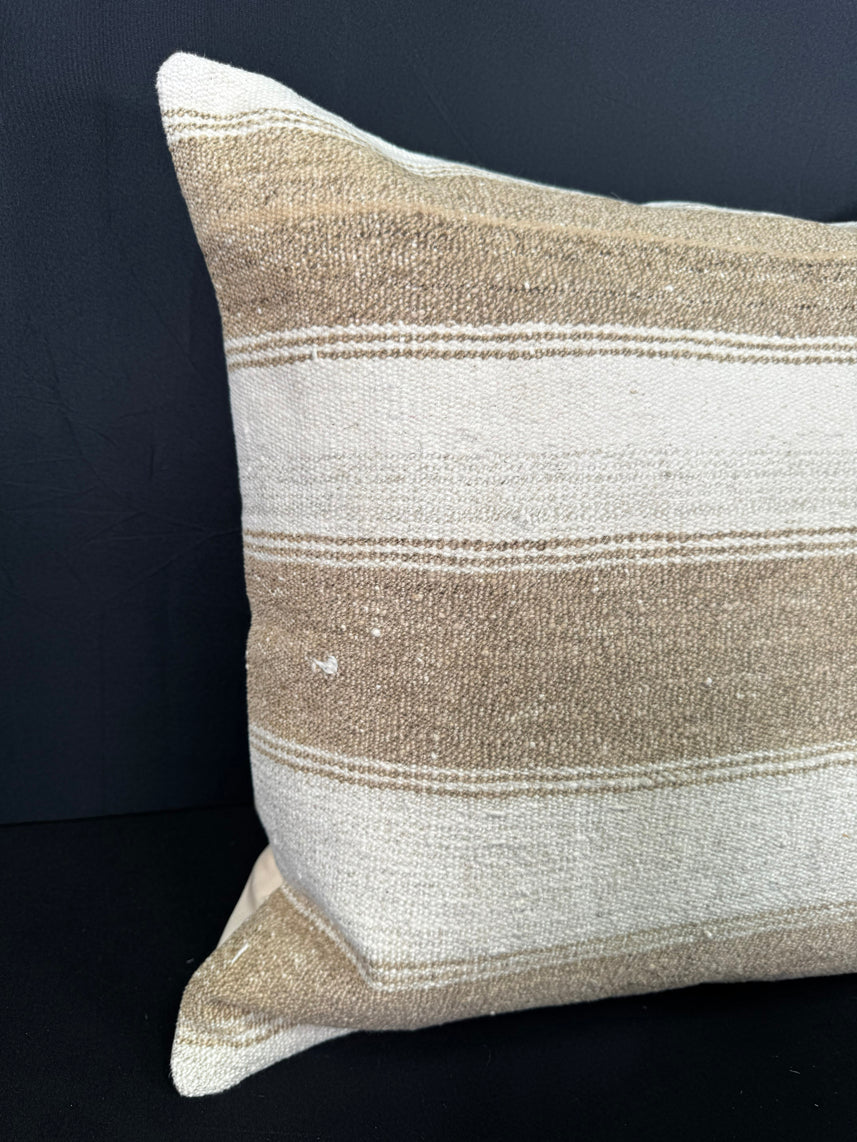Turkish Hemp Pillow Cushion Natural Beige Brown Pillow Cushion Cover 20x20 #30532