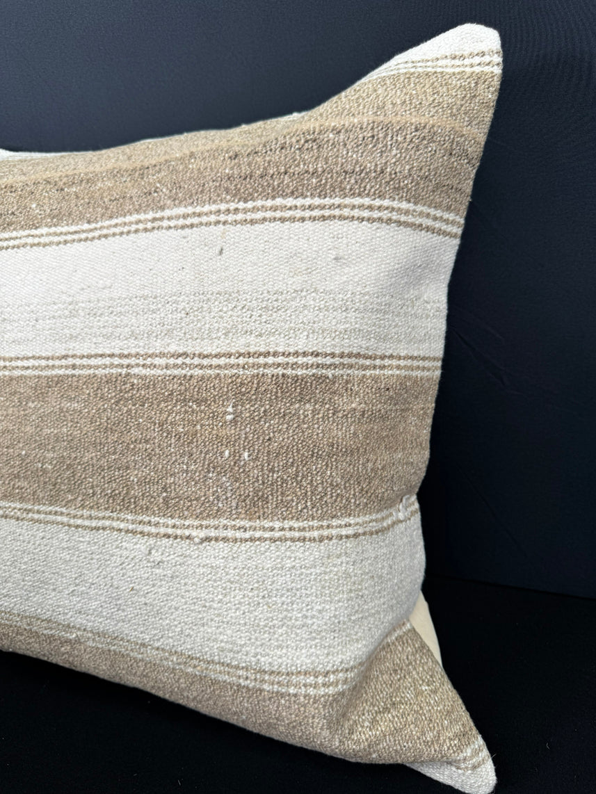 Turkish Hemp Pillow Cushion Natural Beige Brown Pillow Cushion Cover 20x20 #30532