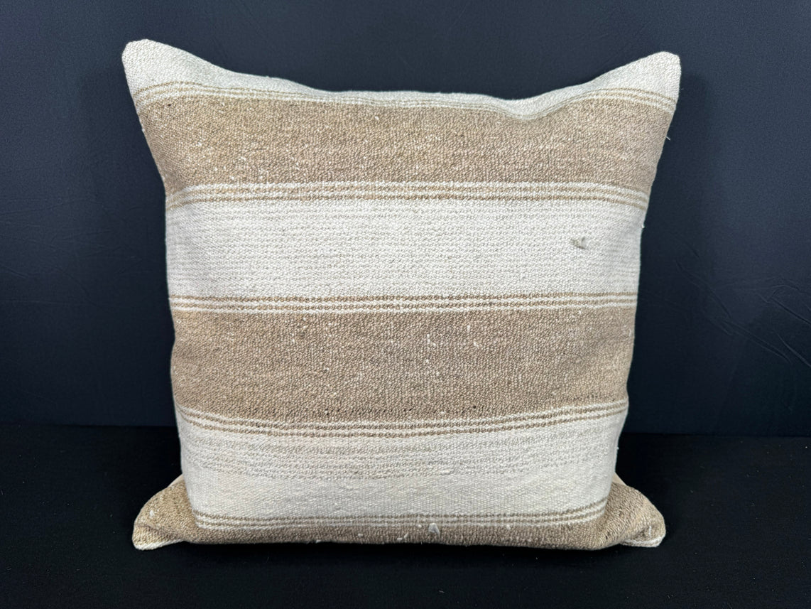 Turkish Hemp Pillow Cushion Natural Beige Brown Pillow Cushion Cover 20x20 #30613