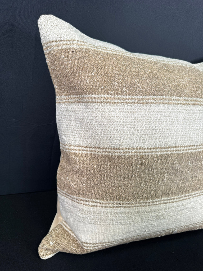 Turkish Hemp Pillow Cushion Natural Beige Brown Pillow Cushion Cover 20x20 #30613