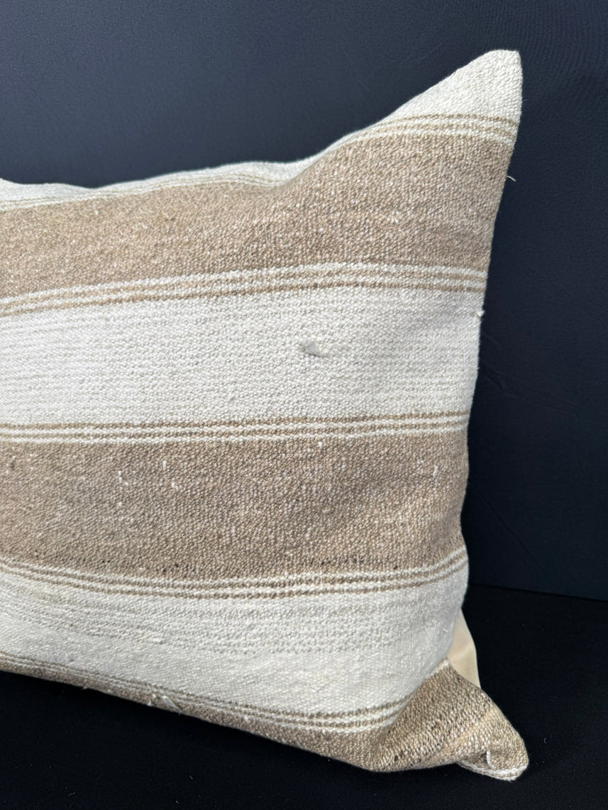 Turkish Hemp Pillow Cushion Natural Beige Brown Pillow Cushion Cover 20x20 #30613