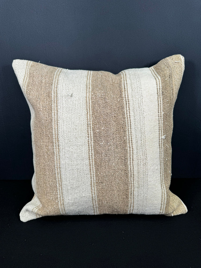 Turkish Hemp Pillow Cushion Natural Beige Brown Pillow Cushion Cover 20x20 #30613