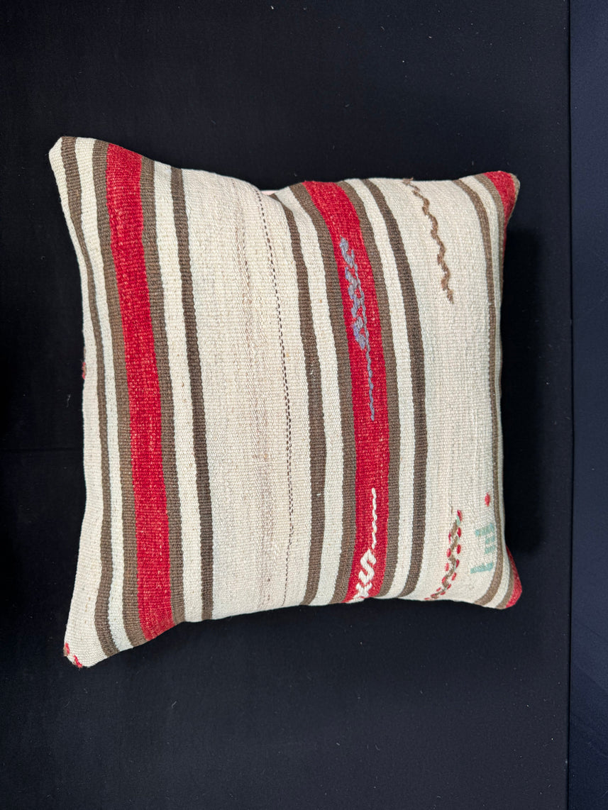 Turkish Hemp Pillow Cushion Natural Beige Red Pillow Cushion Cover 20x20 #30569