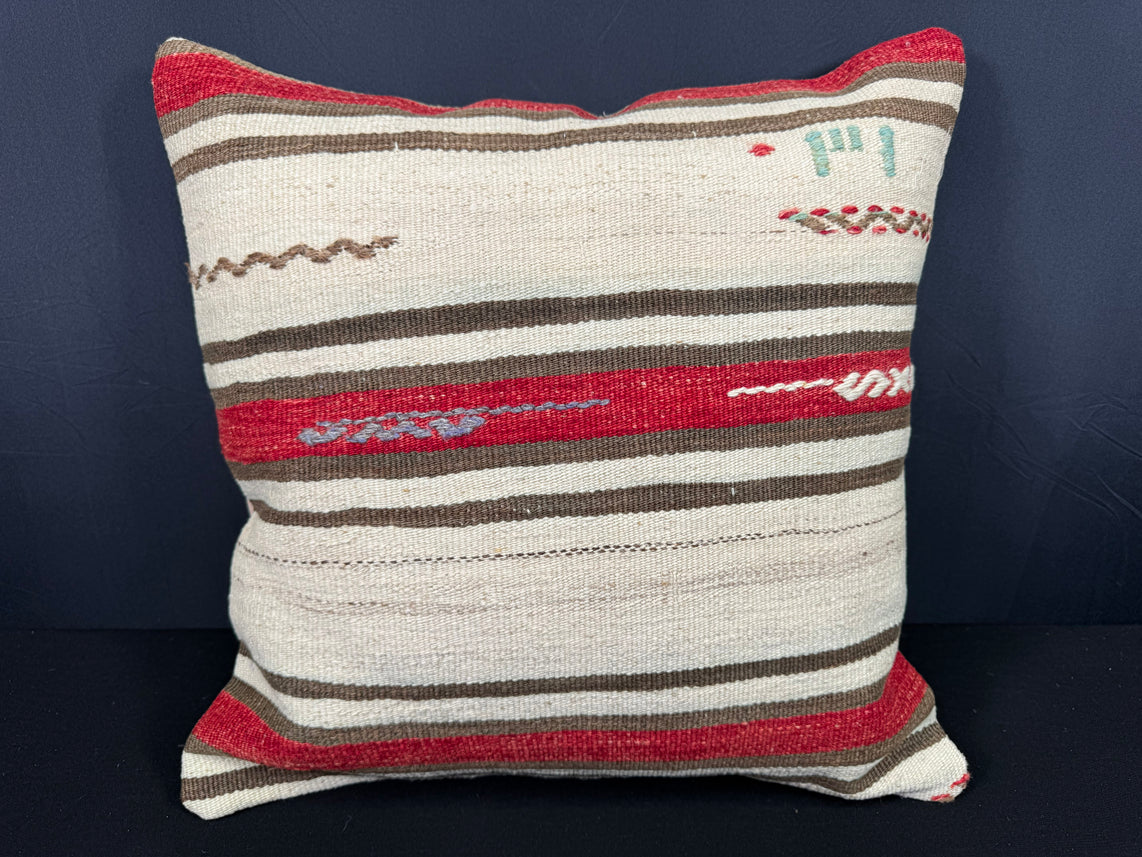 Turkish Hemp Pillow Cushion Natural Beige Red Pillow Cushion Cover 20x20 #30569