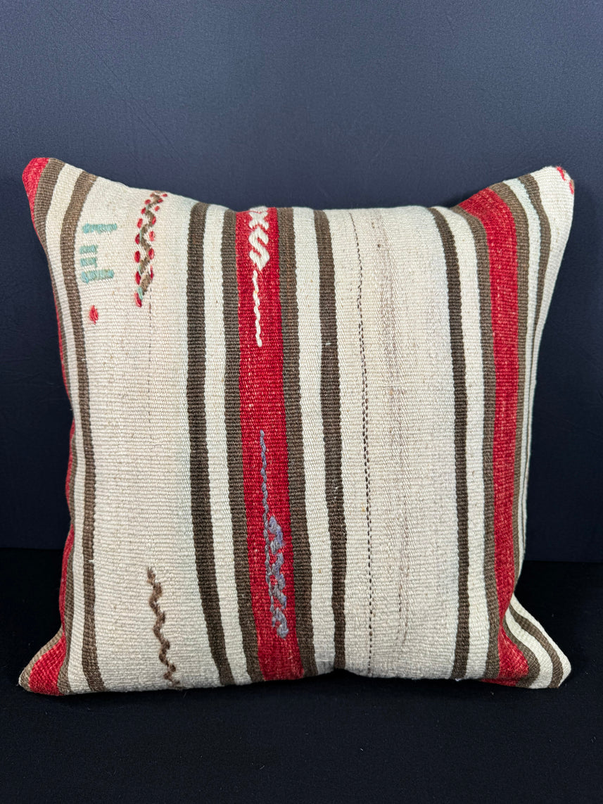 Turkish Hemp Pillow Cushion Natural Beige Red Pillow Cushion Cover 20x20 #30569