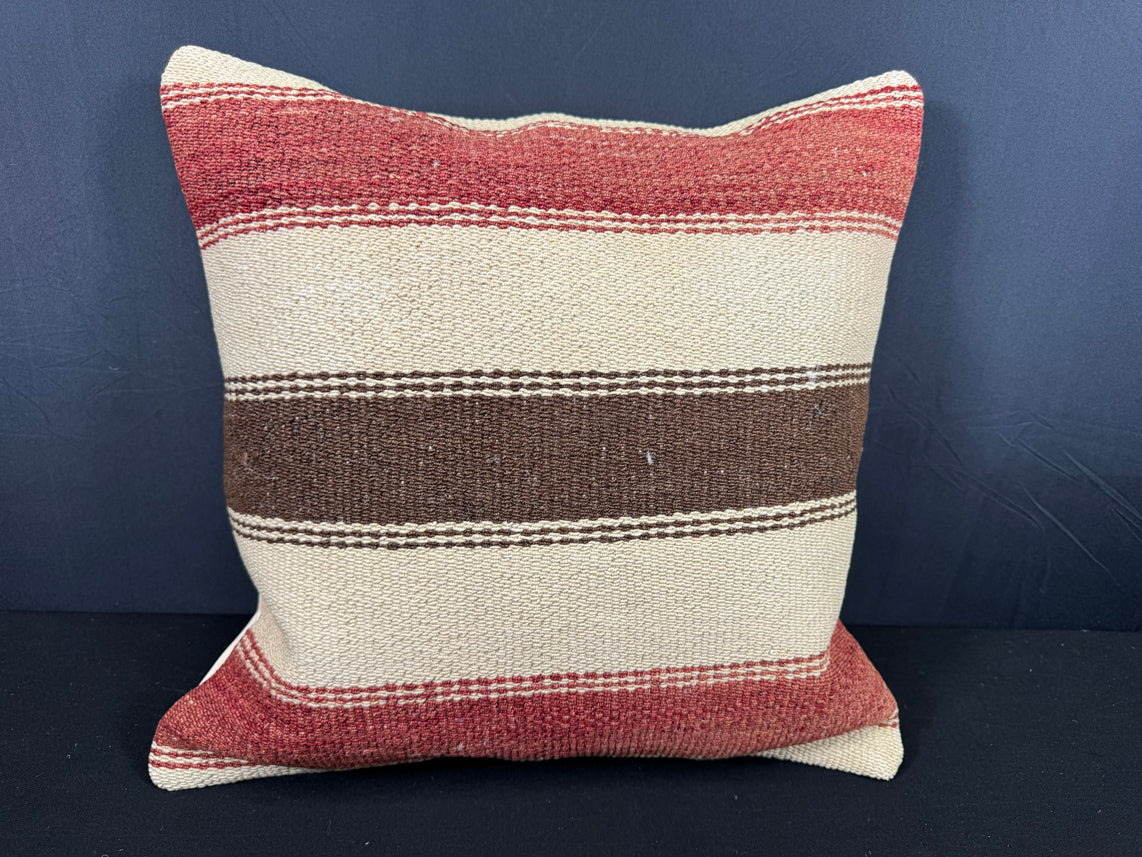 Turkish Hemp Pillow Cushion Natural Beige Red Pillow Cushion Cover 20x20 #30551