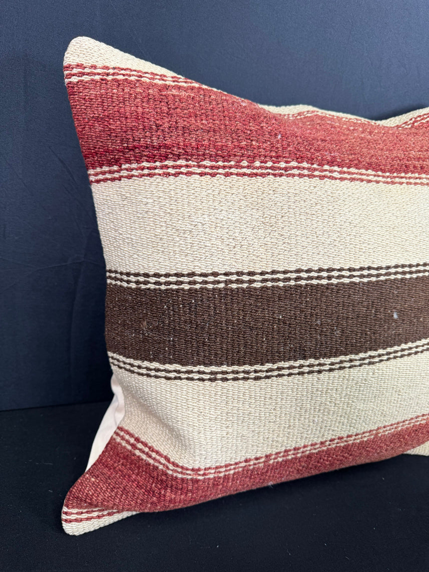 Turkish Hemp Pillow Cushion Natural Beige Red Pillow Cushion Cover 20x20 #30551