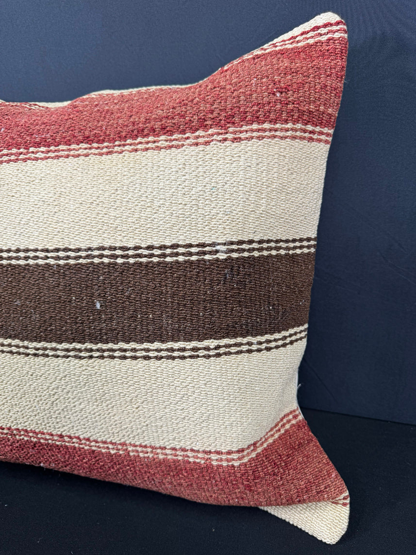Turkish Hemp Pillow Cushion Natural Beige Red Pillow Cushion Cover 20x20 #30551