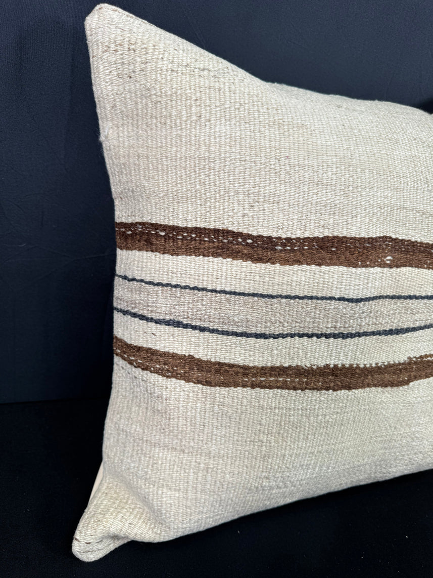 Turkish Hemp Pillow Cushion Natural Beige Brown Pillow Cushion Cover 20x20 #30634