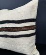 Turkish Hemp Pillow Cushion Natural Beige Black Pillow Cushion Cover 20x20 #30617