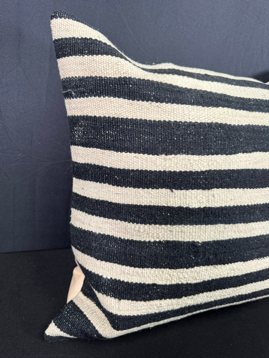 Turkish Hemp Pillow Cushion Natural Beige Black Pillow Cushion Cover 20x20 #30616