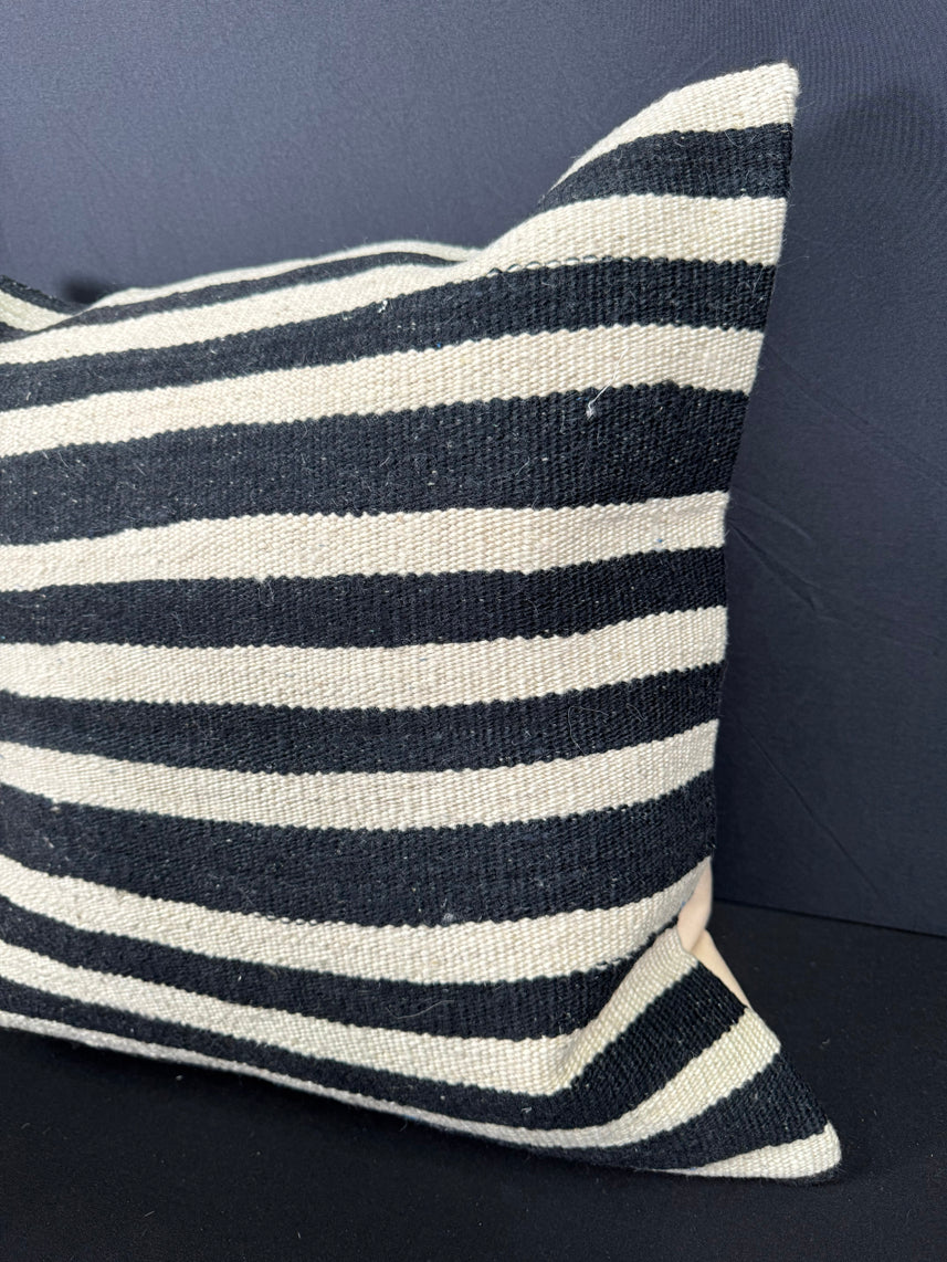 Turkish Hemp Pillow Cushion Natural Beige Black Pillow Cushion Cover 20x20 #30616