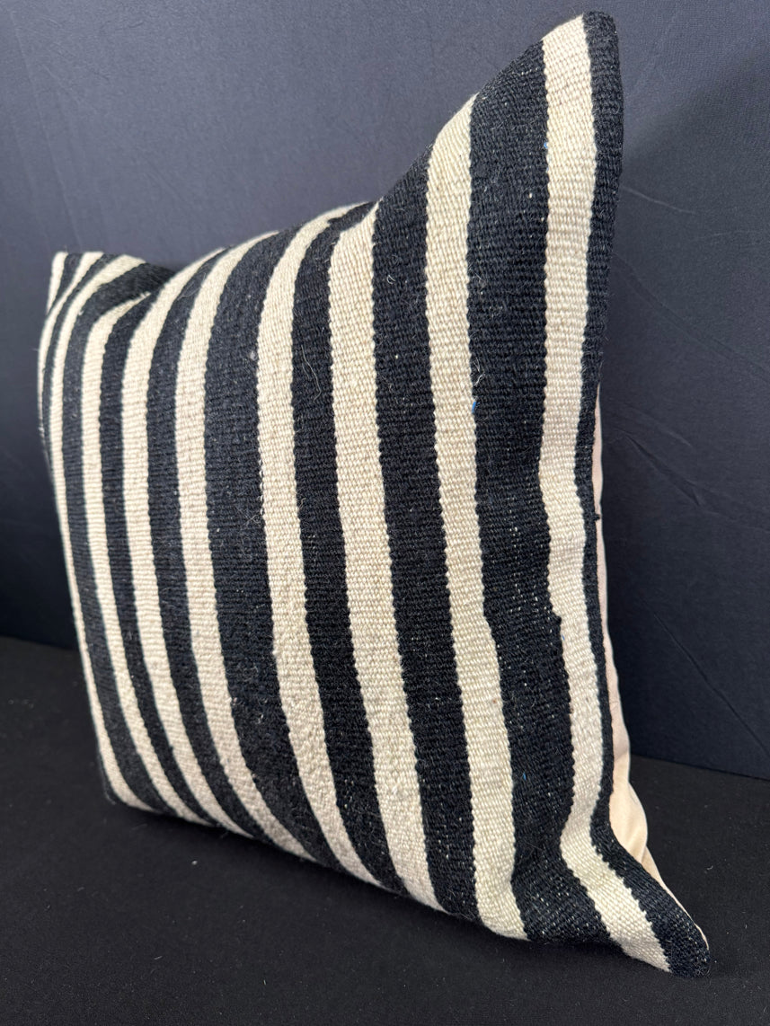 Turkish Hemp Pillow Cushion Natural Beige Black Pillow Cushion Cover 20x20 #30616