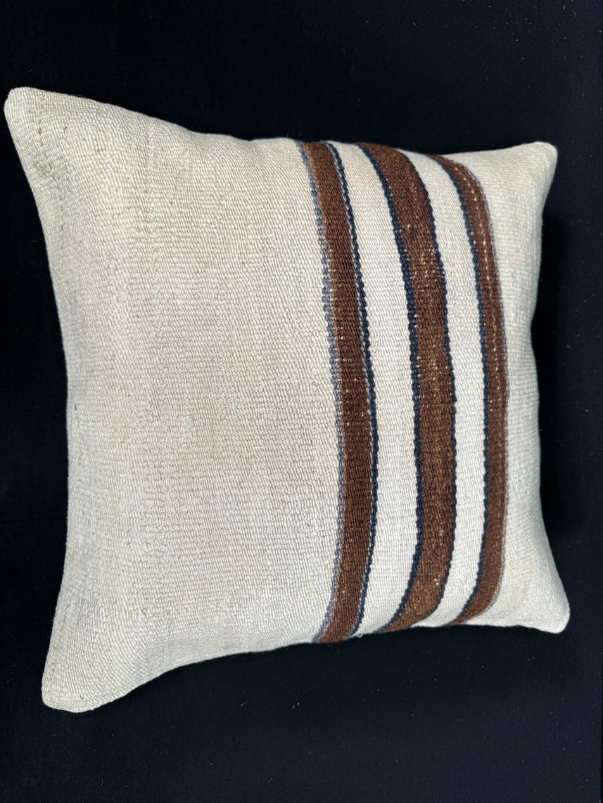 Turkish Hemp Pillow Cushion Natural Beige Brown Pillow Cushion Cover 20x20 #30615