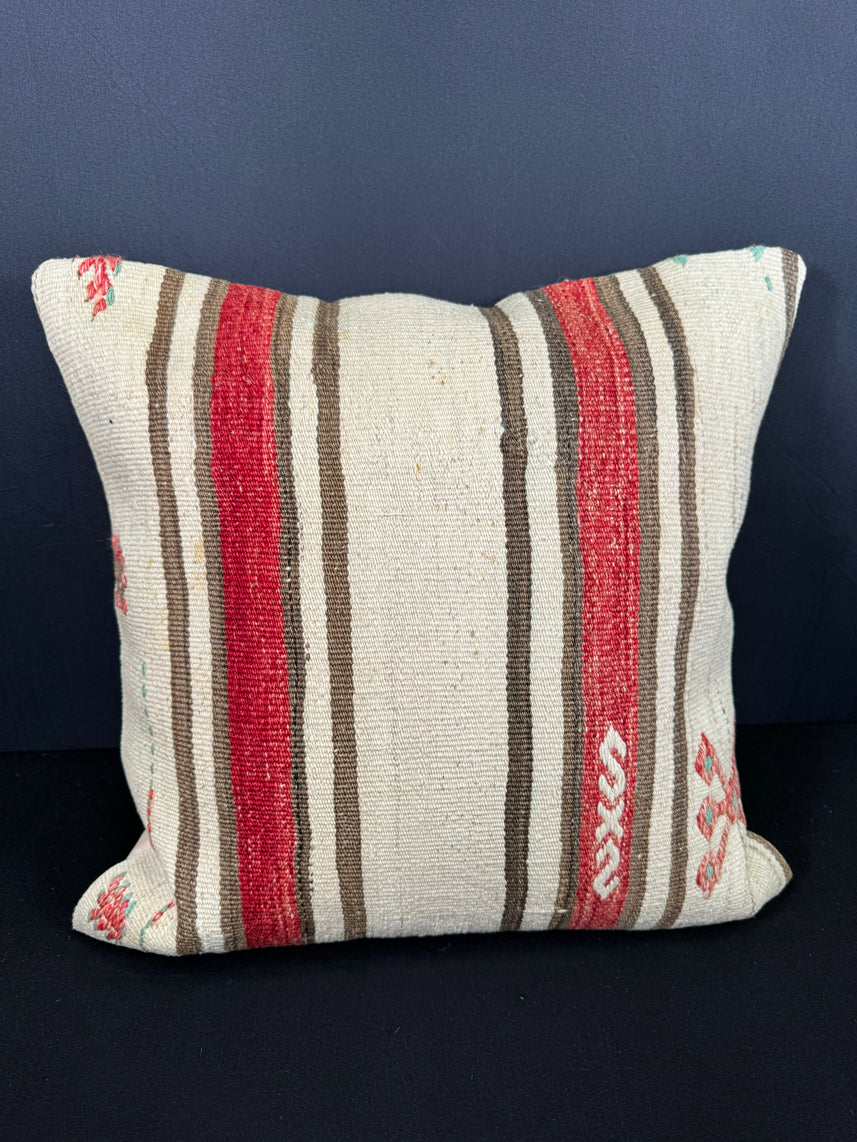 Turkish Hemp Pillow Cushion Natural Beige Red Pillow Cushion Cover 20x20 #30614