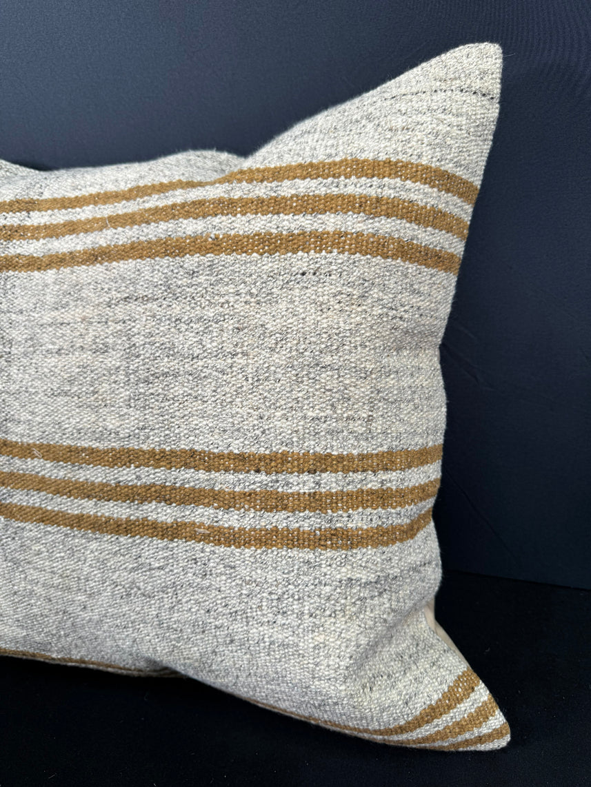 Turkish Hemp Pillow Cushion Natural Beige Yellow Pillow Cushion Cover 20x20 #30635