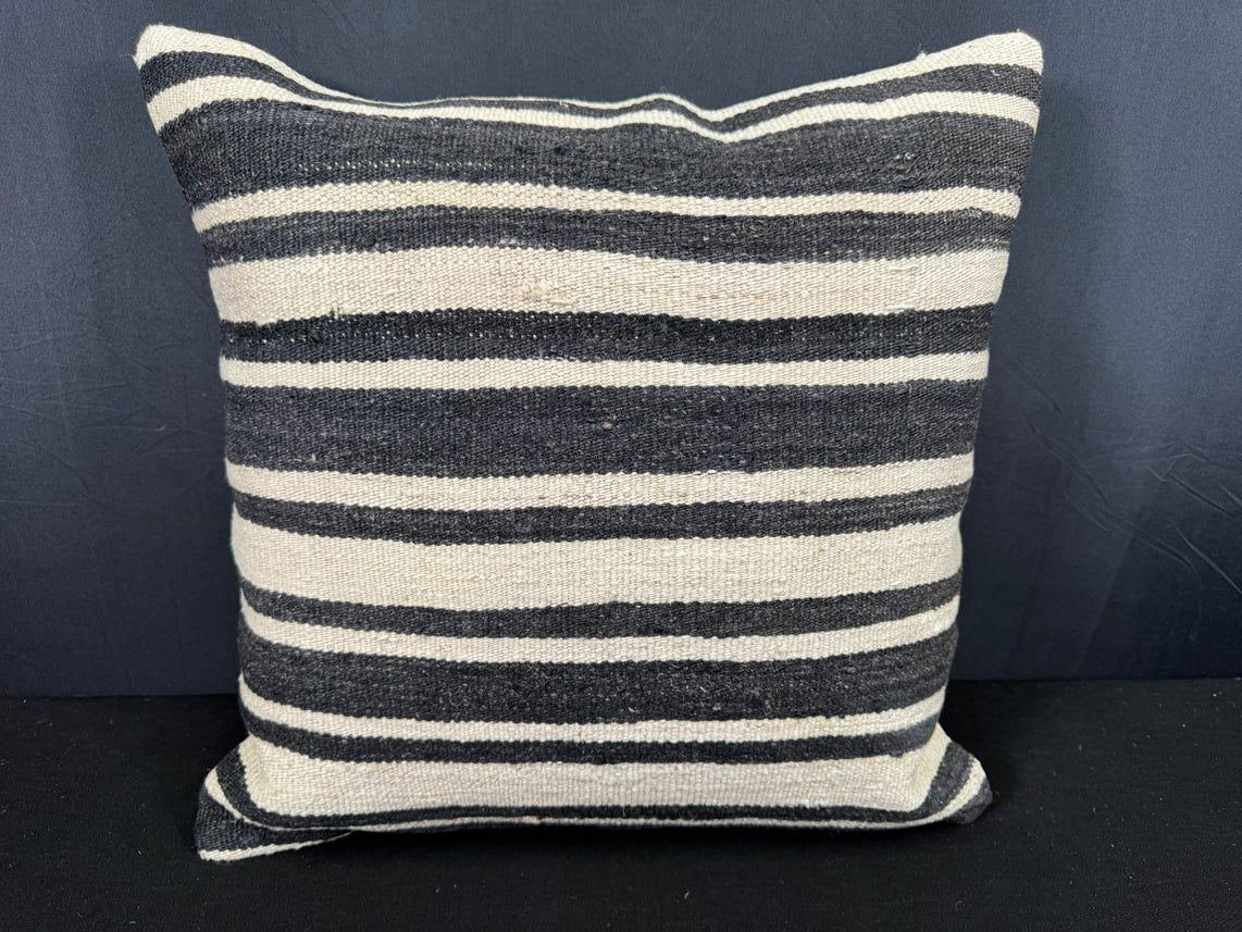 Turkish Hemp Pillow Cushion Natural Beige Black Cushion Cover 20x20 #30536