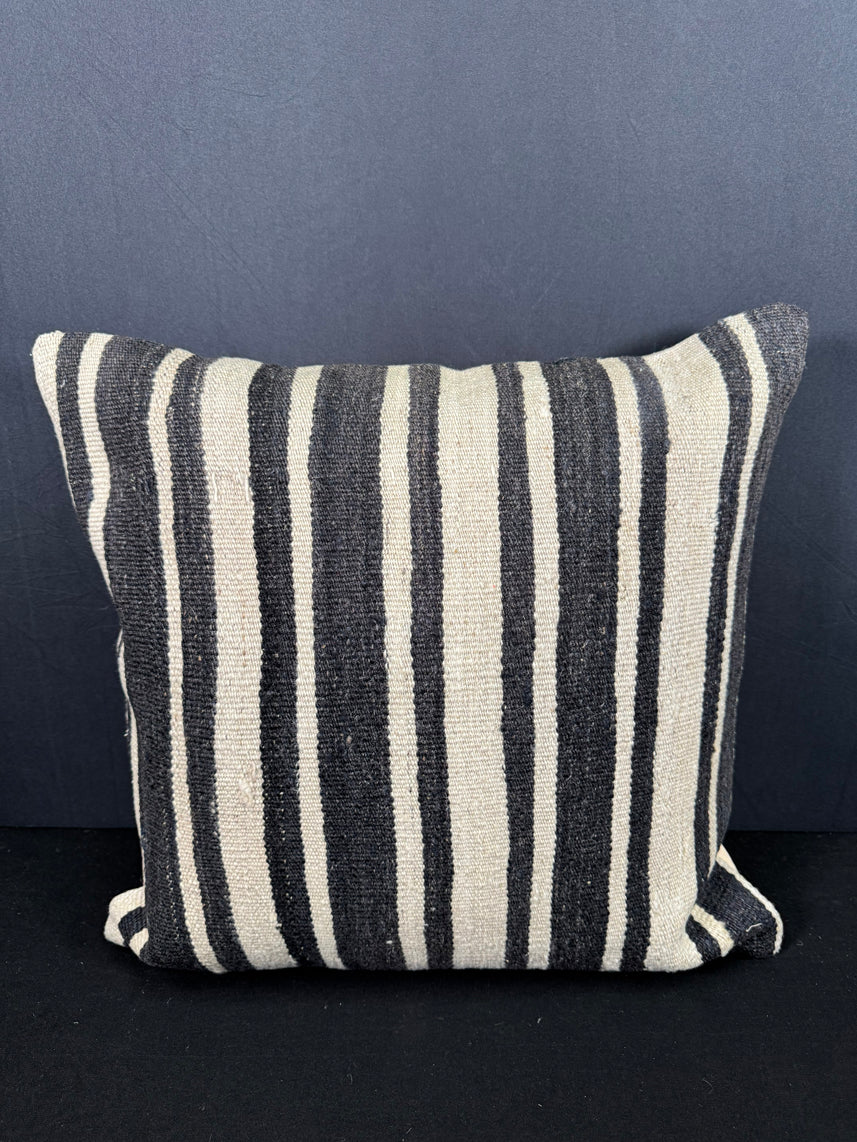 Turkish Hemp Pillow Cushion Natural Beige Black Cushion Cover 20x20 #30536