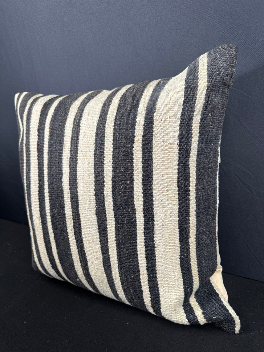 Turkish Hemp Pillow Cushion Natural Beige Black Cushion Cover 20x20 #30536