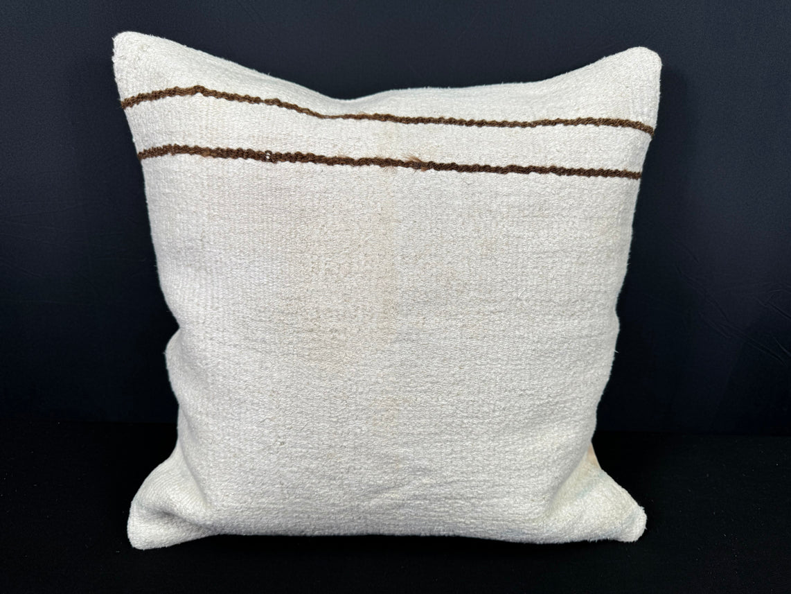 Turkish Hemp Pillow Cushion Natural Beige Brown Cushion Cover 20x20 #30633