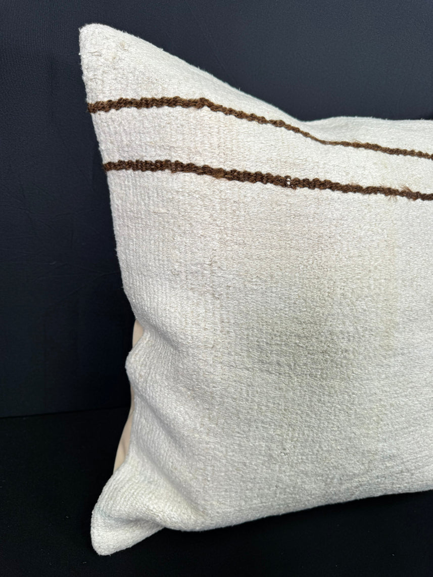 Turkish Hemp Pillow Cushion Natural Beige Brown Cushion Cover 20x20 #30633