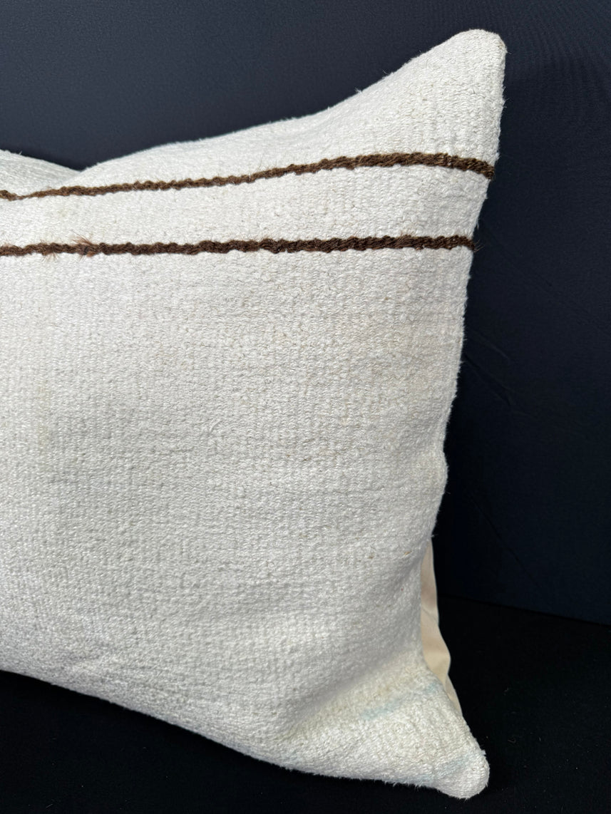 Turkish Hemp Pillow Cushion Natural Beige Brown Cushion Cover 20x20 #30633