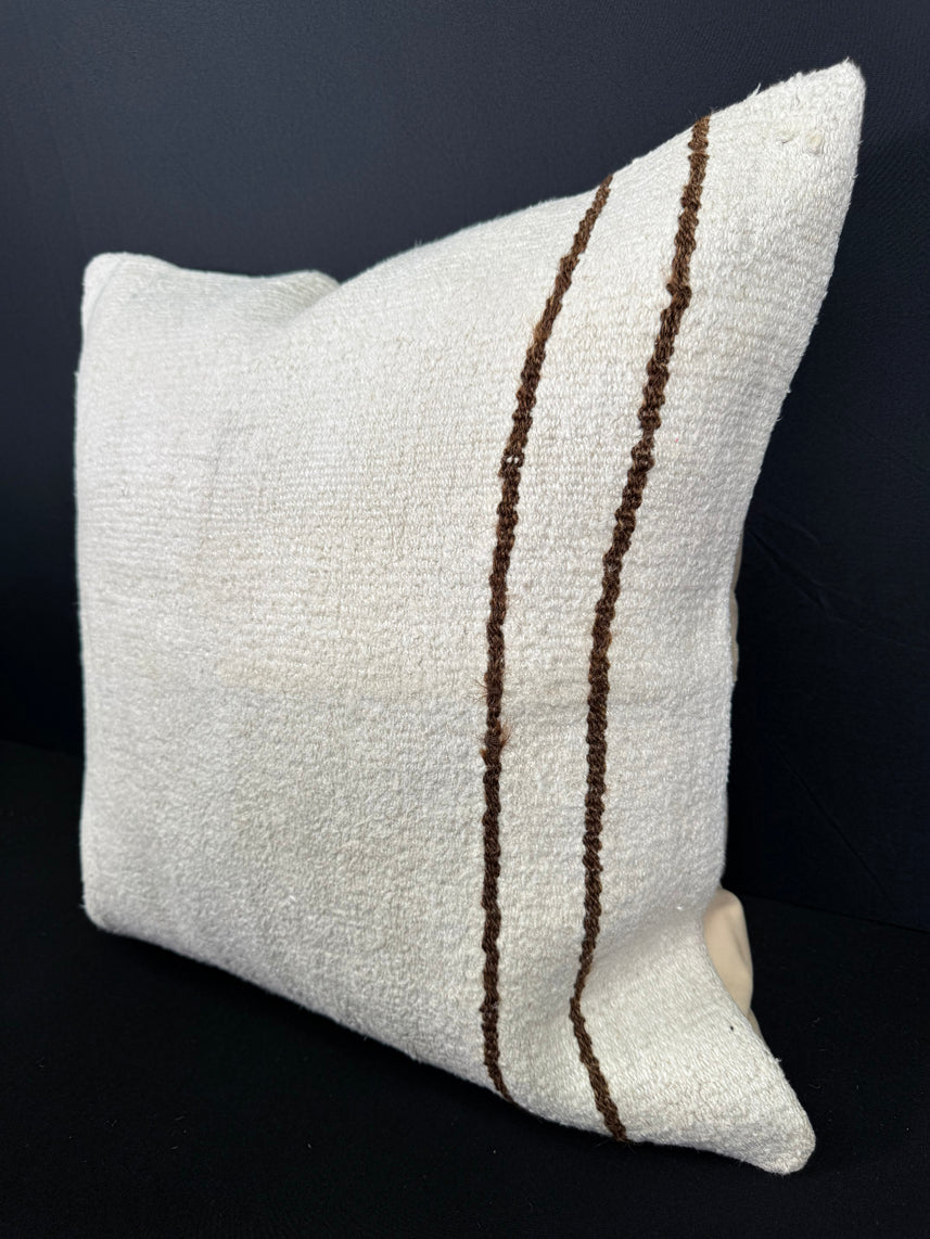 Turkish Hemp Pillow Cushion Natural Beige Brown Cushion Cover 20x20 #30633