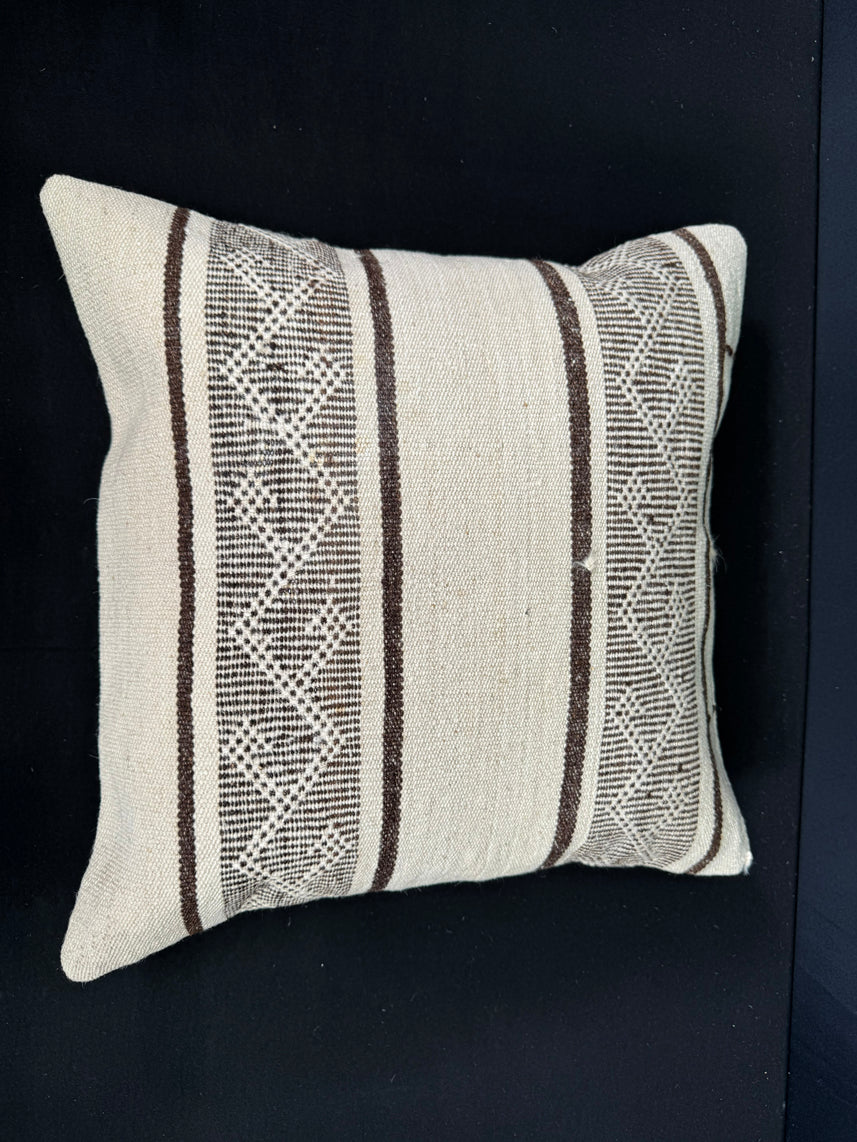 Turkish Hemp Pillow Cushion Natural Beige Brown Cushion Cover 20x20 #30545